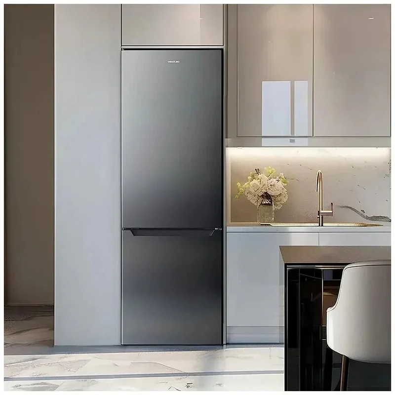 Frigorífico Combi Inox oscuro 250L eficiencia total no Frost y Multi Air Flow Cecotec