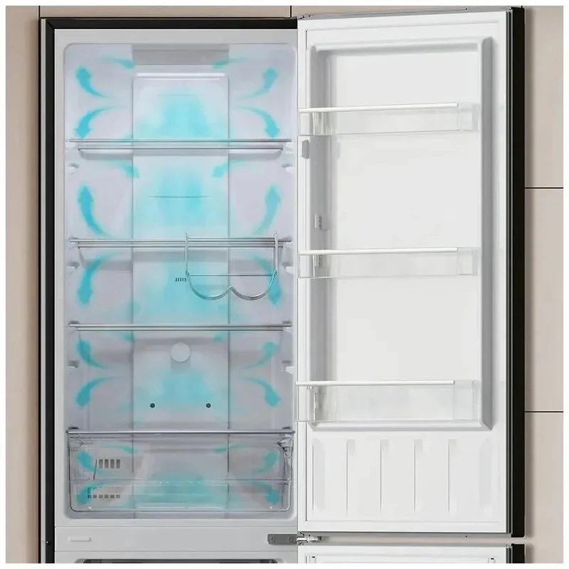 Frigorífico Combi Inox oscuro 250L eficiencia total no Frost y Multi Air Flow Cecotec