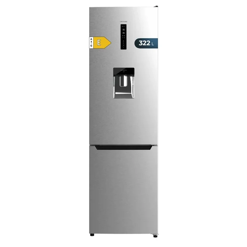 Frigorífico Combi Inox 322L: Eficiencia, No Frost y Dispensador de Agua de Cecotec
