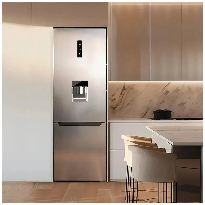Frigorífico Combi Inox 322L: Eficiencia, No Frost y Dispensador de Agua de Cecotec