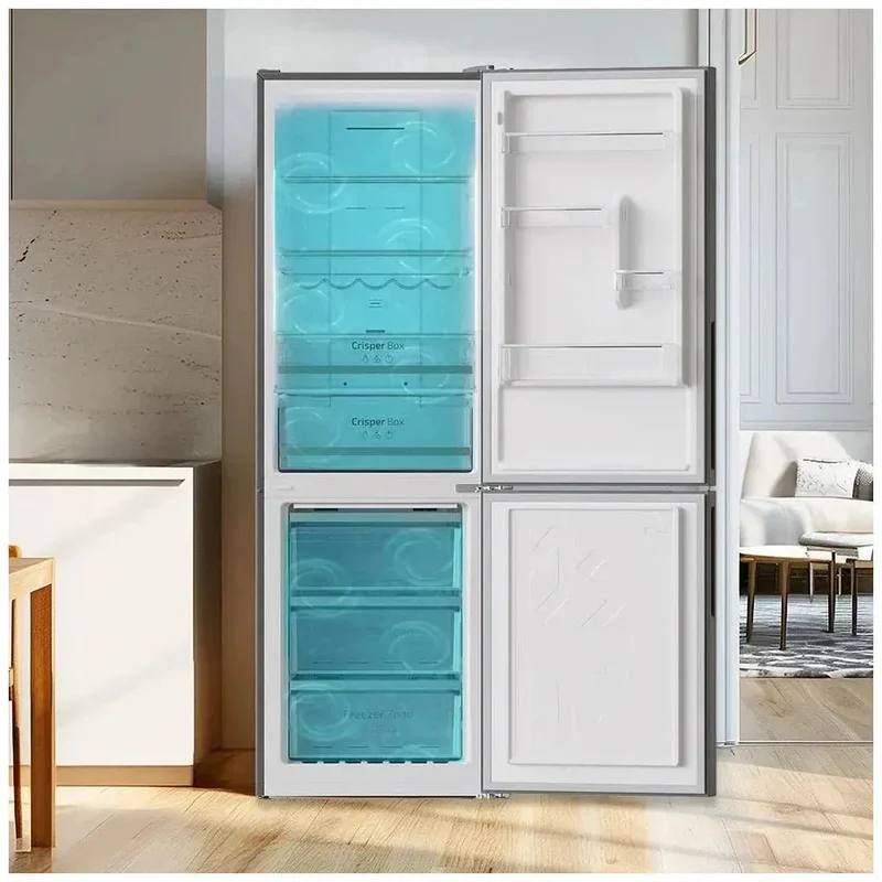 Frigorífico Combi 322L Gris con No Frost, Inverter y Ahorro Energético de Cecotec