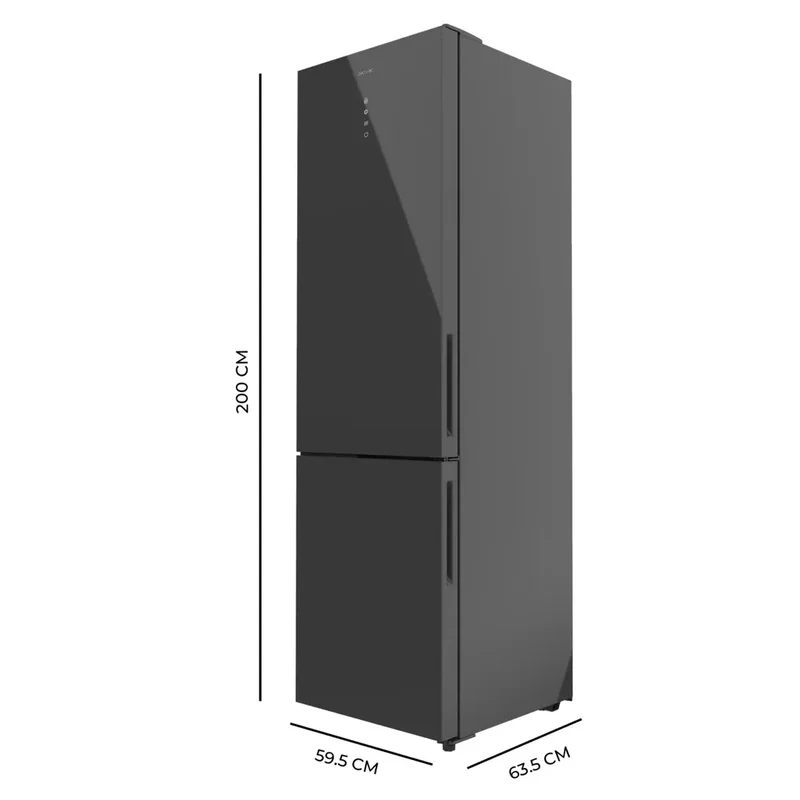 Frigorífico Combi 356L Gris Cristal con No Frost y Eficiencia Energética E de Cecotec