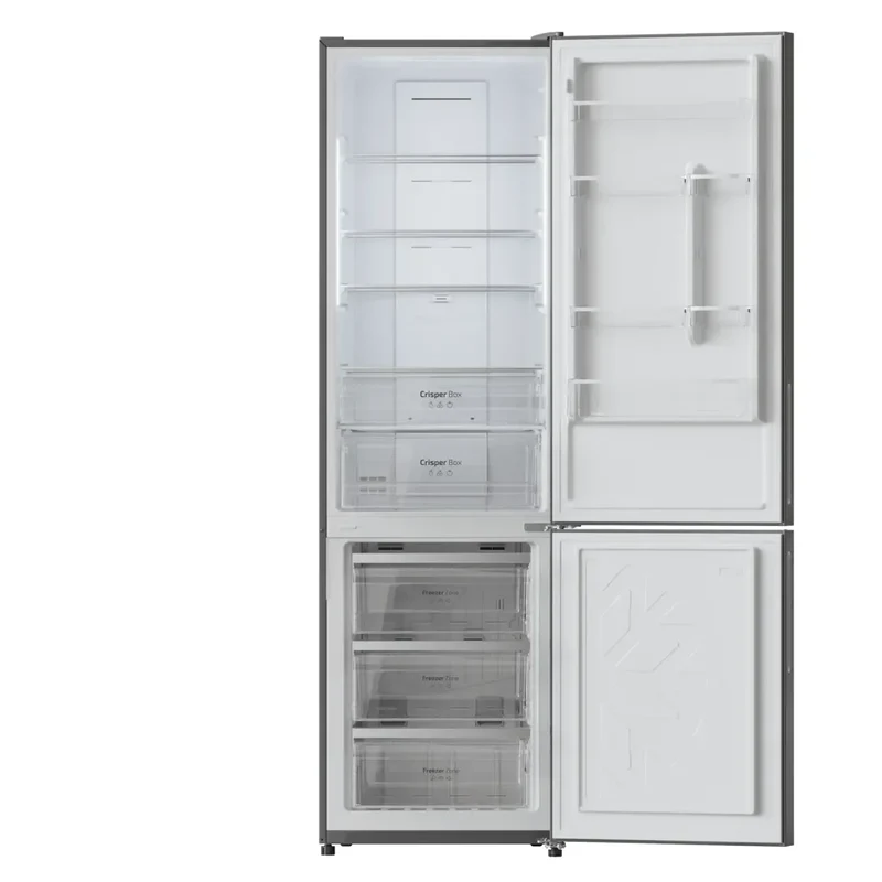Frigorífico Combi 356L Gris Cristal con No Frost y Eficiencia Energética E de Cecotec