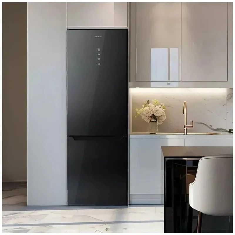 Frigorífico Combi 356L Gris Cristal con No Frost y Eficiencia Energética E de Cecotec