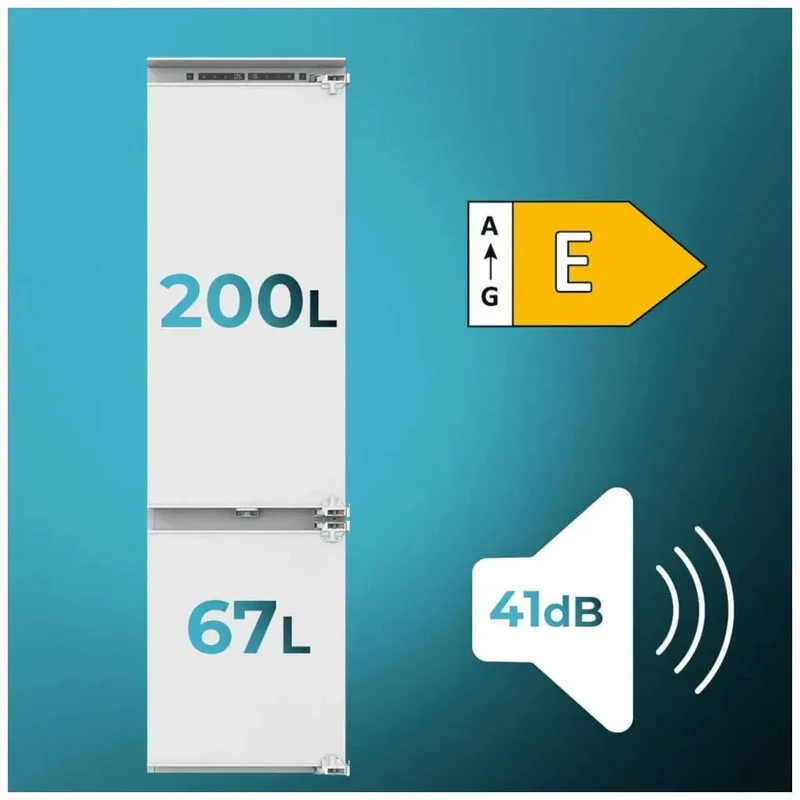 Frigorífico Combi Integrable 267L No Frost con Ahorro Energético y Diseño Elegante de Cecotec