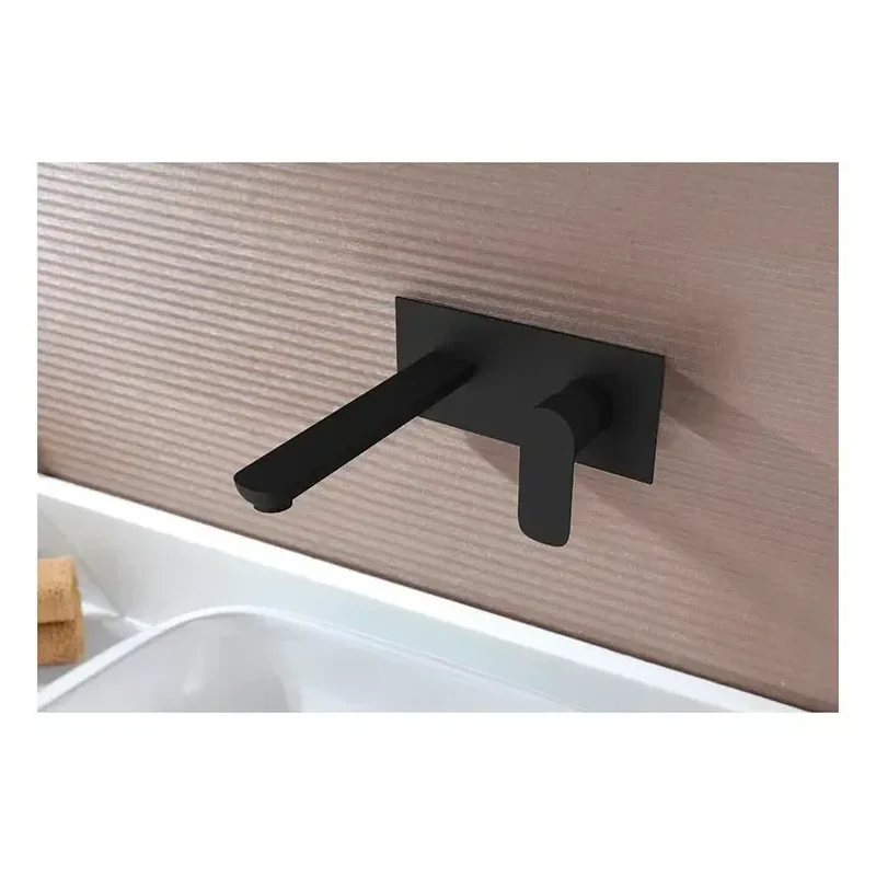 Grifería empotrable para lavabo en negro mate diseño moderno y funcional Cassio de GME