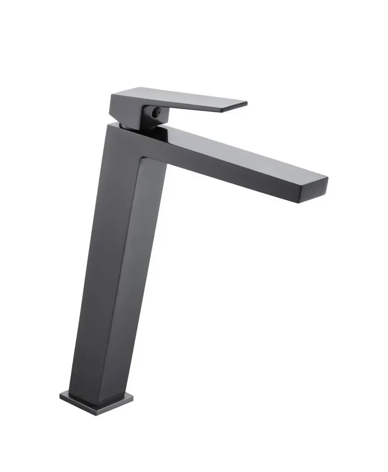 Grifo monomando para lavabo con caño alto hecho de latón con acabado negro metalizado Art de Imex