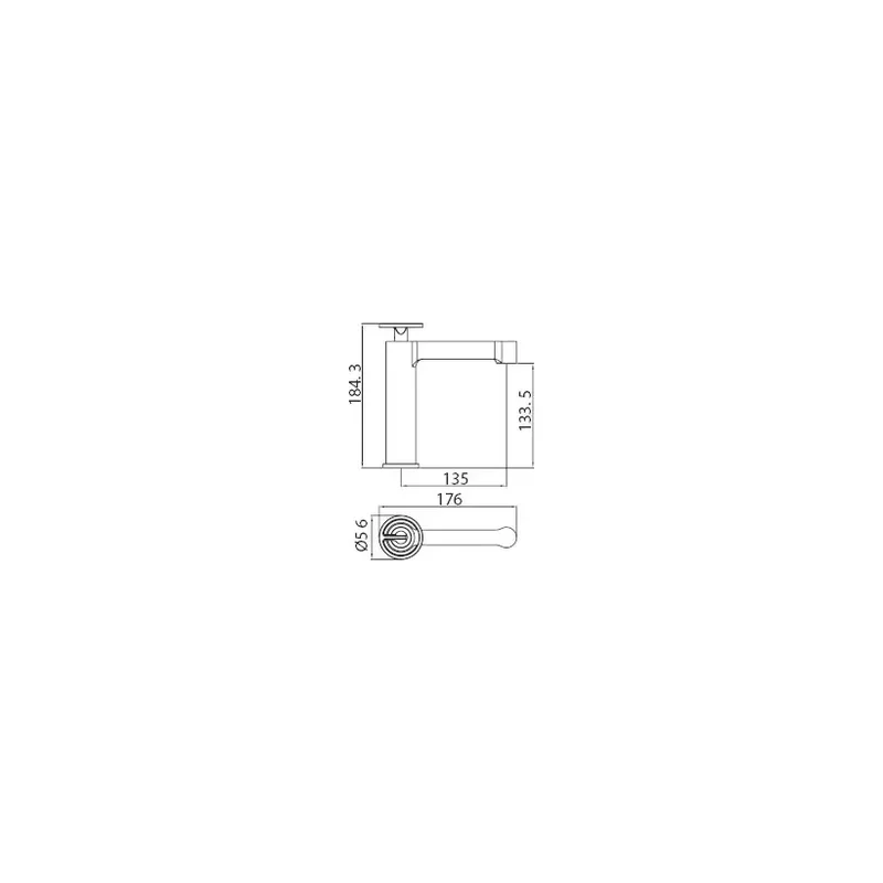 Grifo monomando para lavabo fabricado en latón con acabado oro cepillado Olimpo de Imex