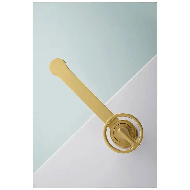 Grifo monomando con caño alto para lavabo hecho de latón con acabado oro cepillado Olimpo de Imex