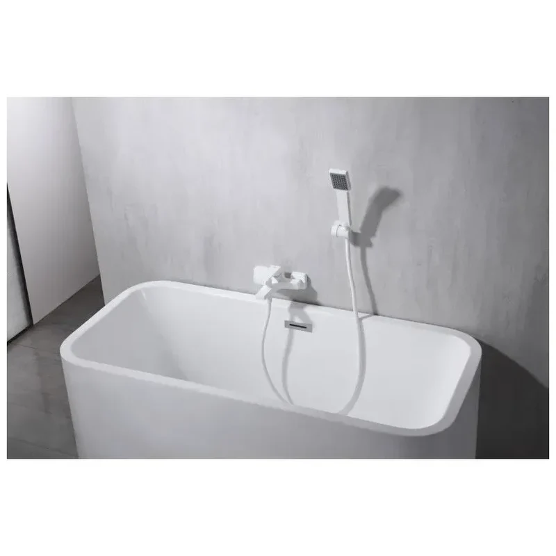 Grifería monomando de bañera y ducha hecha de latón con acabado blanco mate Art de Imex