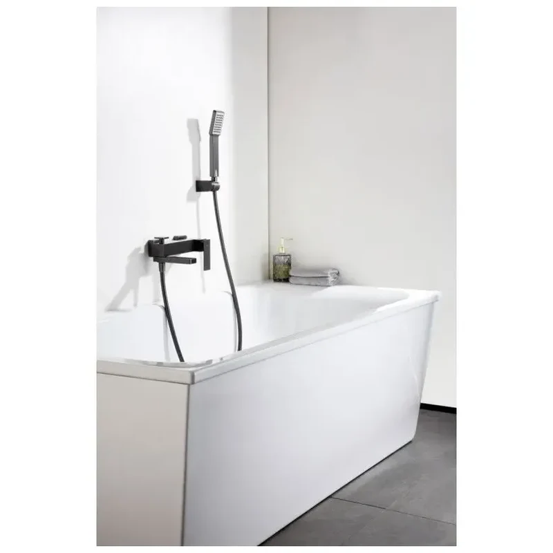 Grifería monomando de bañera y ducha hecha de latón con acabado negro metalizado Pisa de Imex