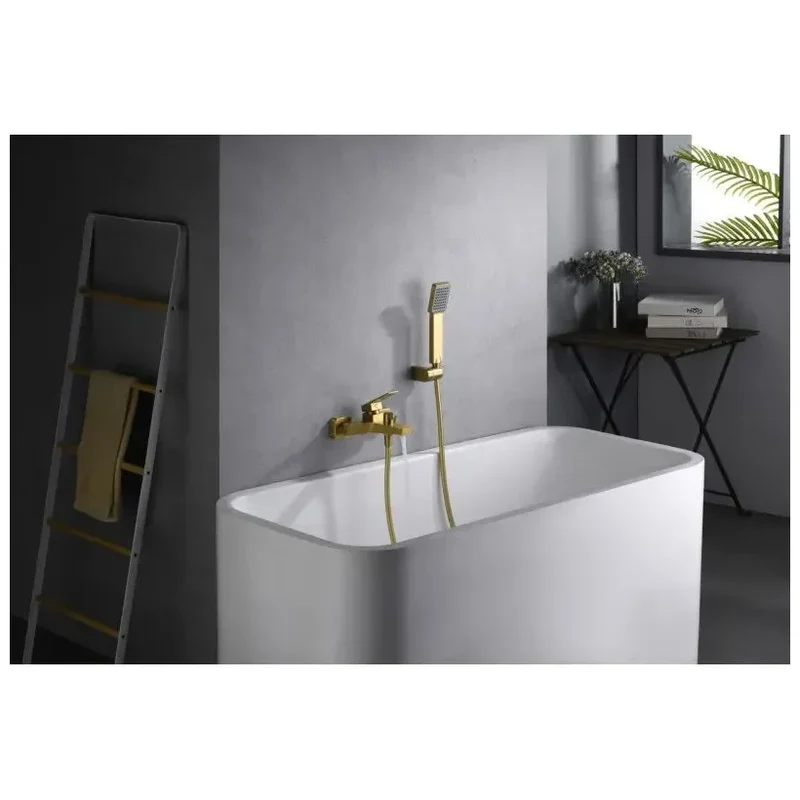 Grifería monomando de bañera y ducha hecha de latón con acabado oro cepillado Art de Imex