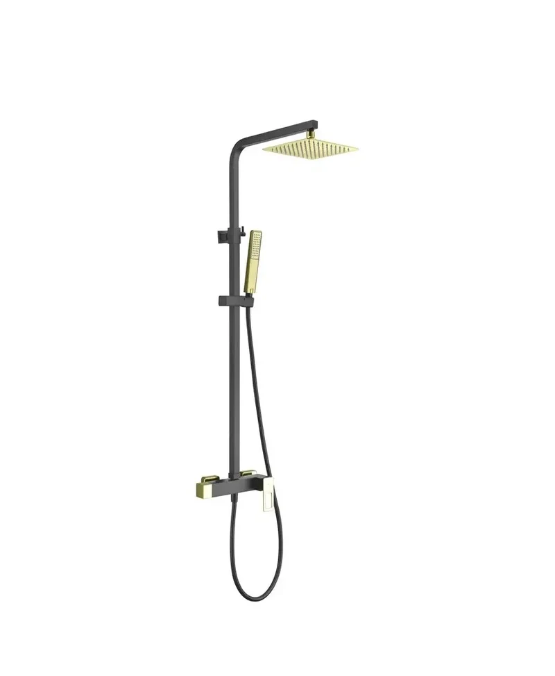 Columna de ducha con una barra de acero inoxidable de acabado negro oro Suecia de Imex