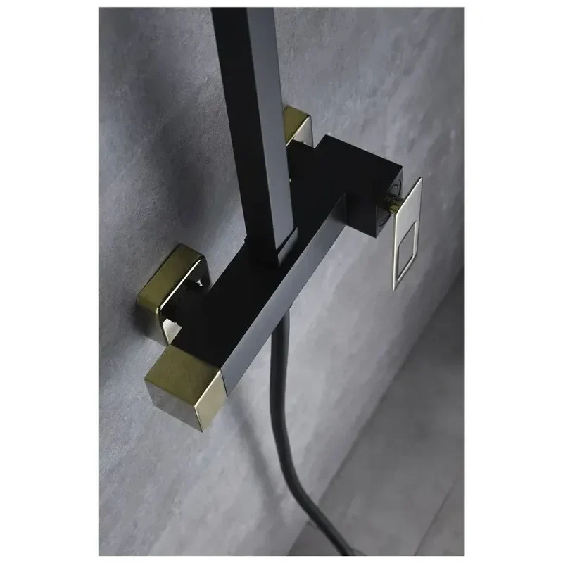 Columna de ducha con una barra de acero inoxidable de acabado negro oro Suecia de Imex