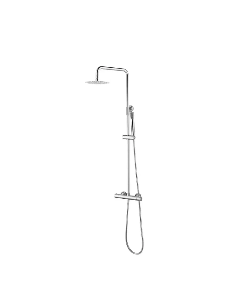 Columna de ducha grifo termostático fabricado en acero inoxidable y latón cromado Monza de Imex