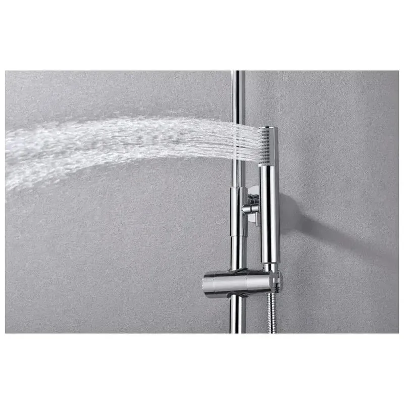 Columna de ducha grifo termostático fabricado en acero inoxidable y latón cromado Monza de Imex