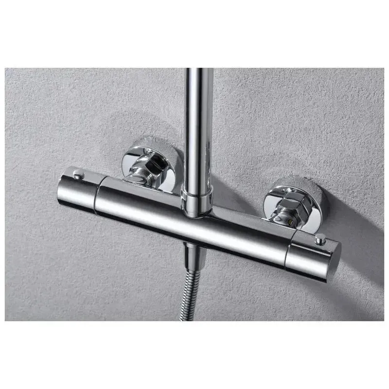 Columna de ducha grifo termostático fabricado en acero inoxidable y latón cromado Monza de Imex