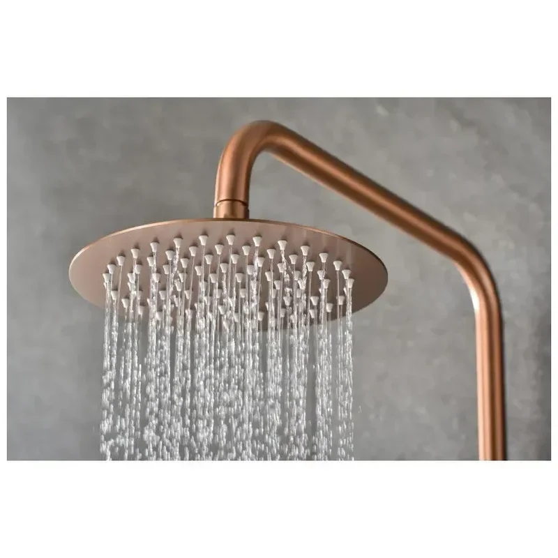 Columna de ducha con grifo termostático en acero inoxidable y latón con acabado oro rosa cepillado Monza de Imex