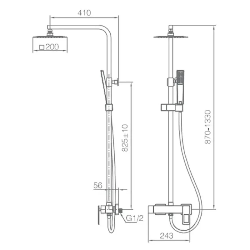 Columna de ducha con una barra de acero inoxidable de acabado cromado Suecia de Imex