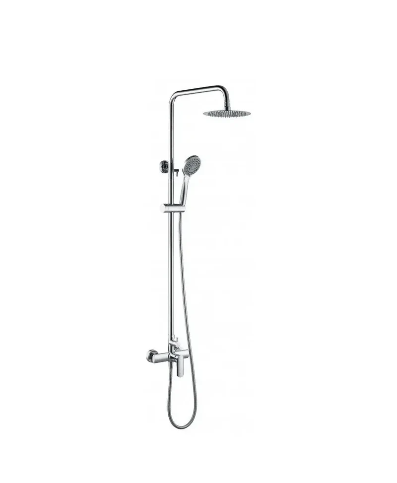 Columna para ducha de diseño moderno y monomando con un acabado cromada Ural de Imex
