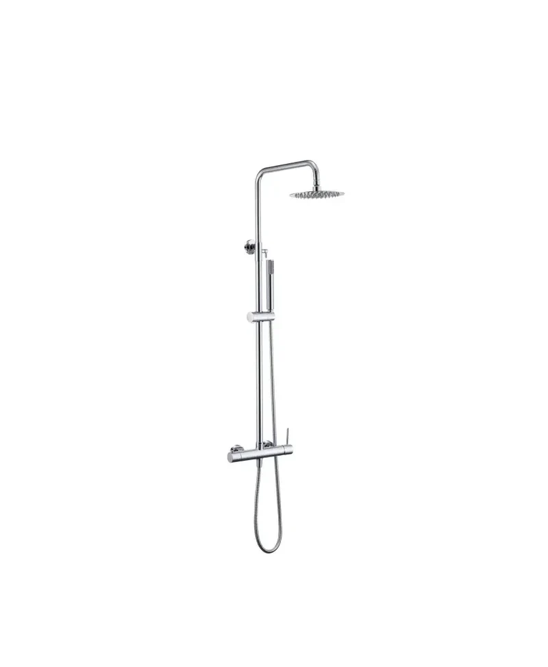Columna de ducha de altura regulable con distribuidor integrado fabricada en latón cromado Monza de Imex