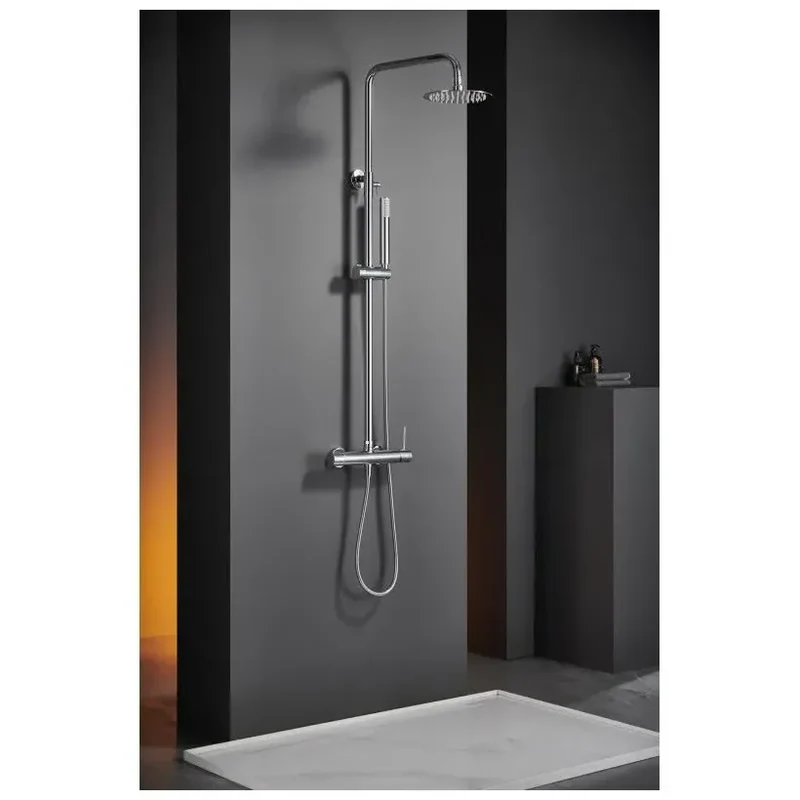 Columna de ducha de altura regulable con distribuidor integrado fabricada en latón cromado Monza de Imex