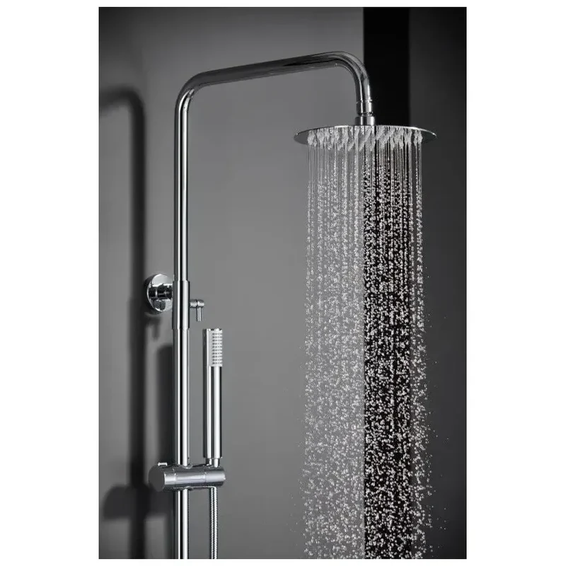 Columna de ducha de altura regulable con distribuidor integrado fabricada en latón cromado Monza de Imex