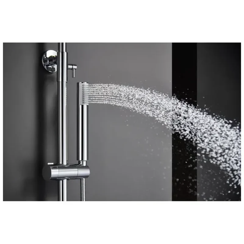 Columna de ducha de altura regulable con distribuidor integrado fabricada en latón cromado Monza de Imex