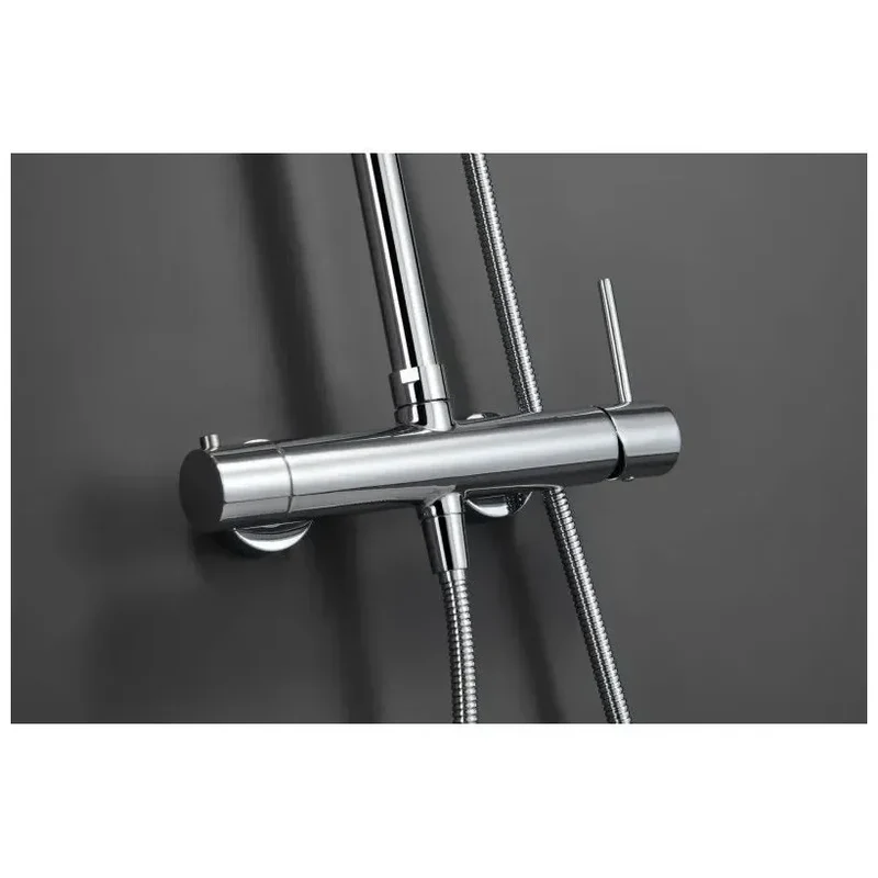 Columna de ducha de altura regulable con distribuidor integrado fabricada en latón cromado Monza de Imex