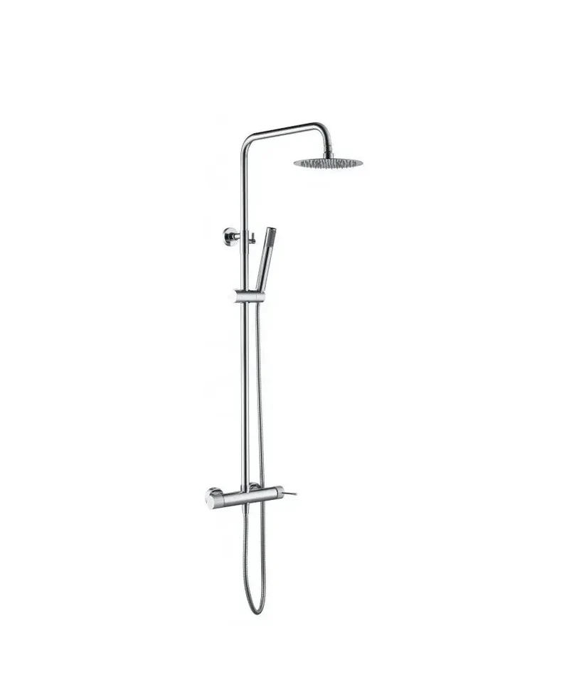 Columna de ducha con una grifería de diseño monomando de acabado cromado Line de Imex
