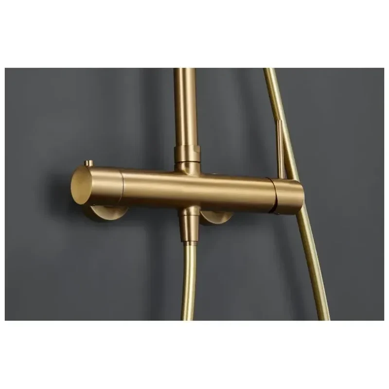 Columna de ducha con monomando integrado de acero inoxidable y acabado en oro cepillado Monza de Imex