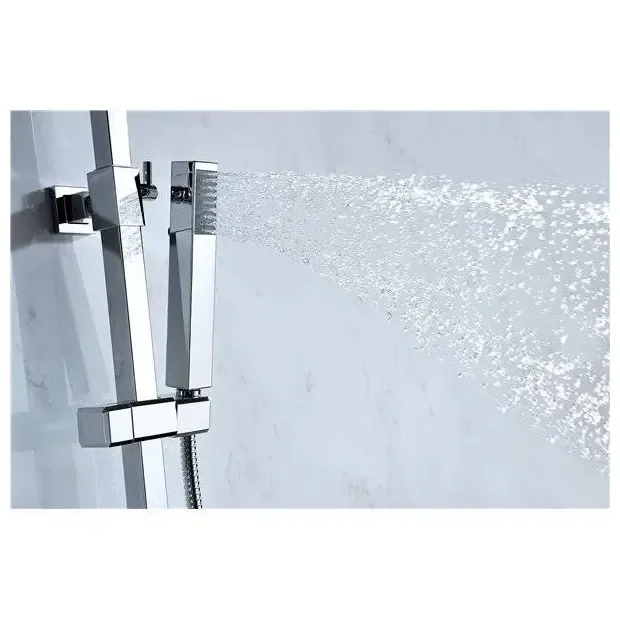 Columna de ducha extensible de 92 a 136 cm de acero inoxidable con rociador extraplano Valencia de Imex