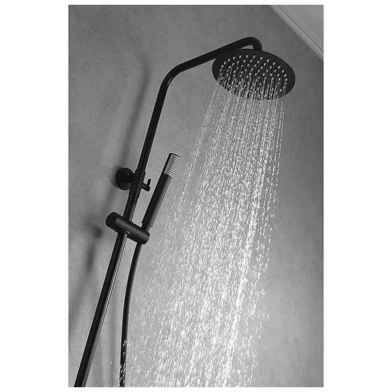 Columna de ducha monomando con un diseño moderno de acabado negro mate Line de Imex