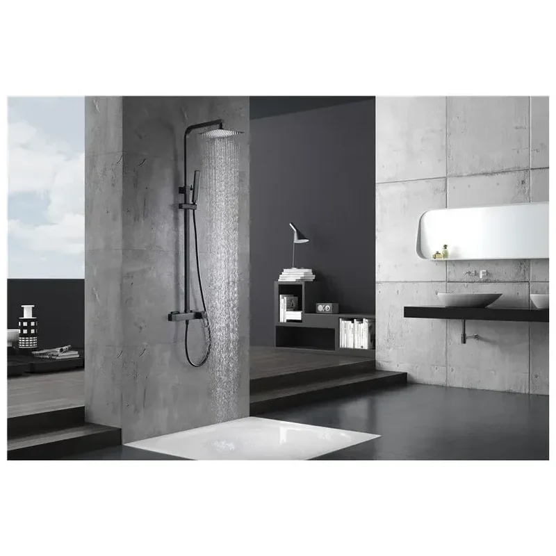 Columna de ducha con una barra de acero inoxidable de acabado negro mate Suecia de Imex