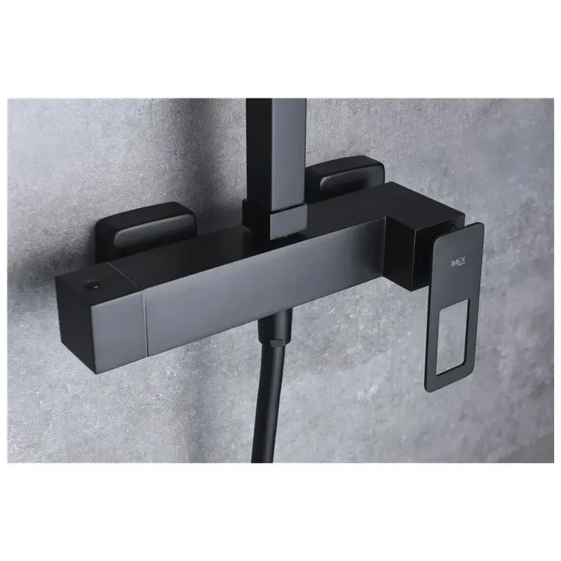 Columna de ducha con una barra de acero inoxidable de acabado negro mate Suecia de Imex