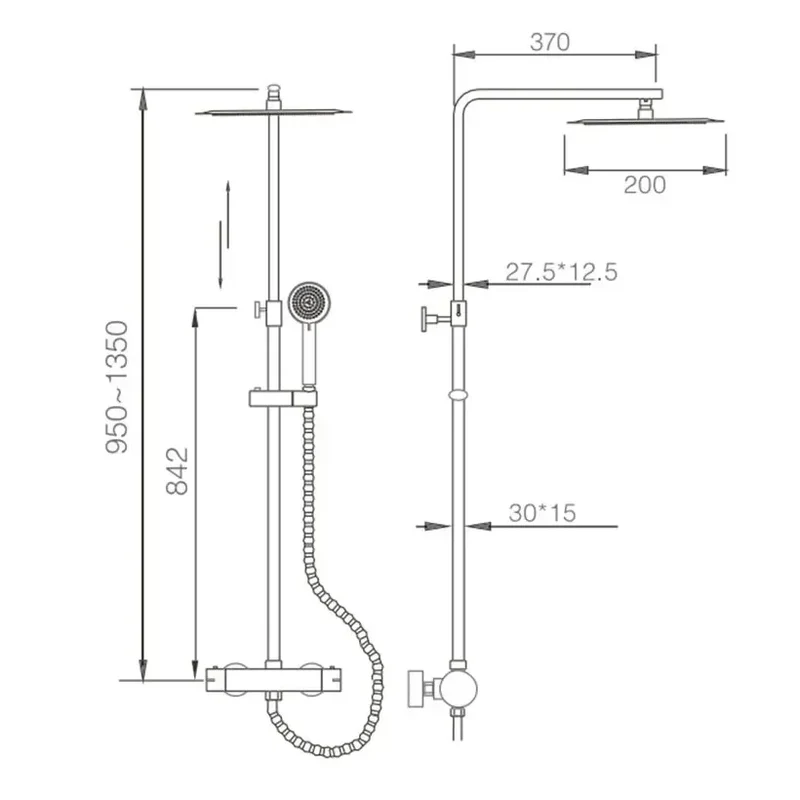 Columna de ducha con grifo termostático fabricado en latón de acabado cromado Praga de Imex