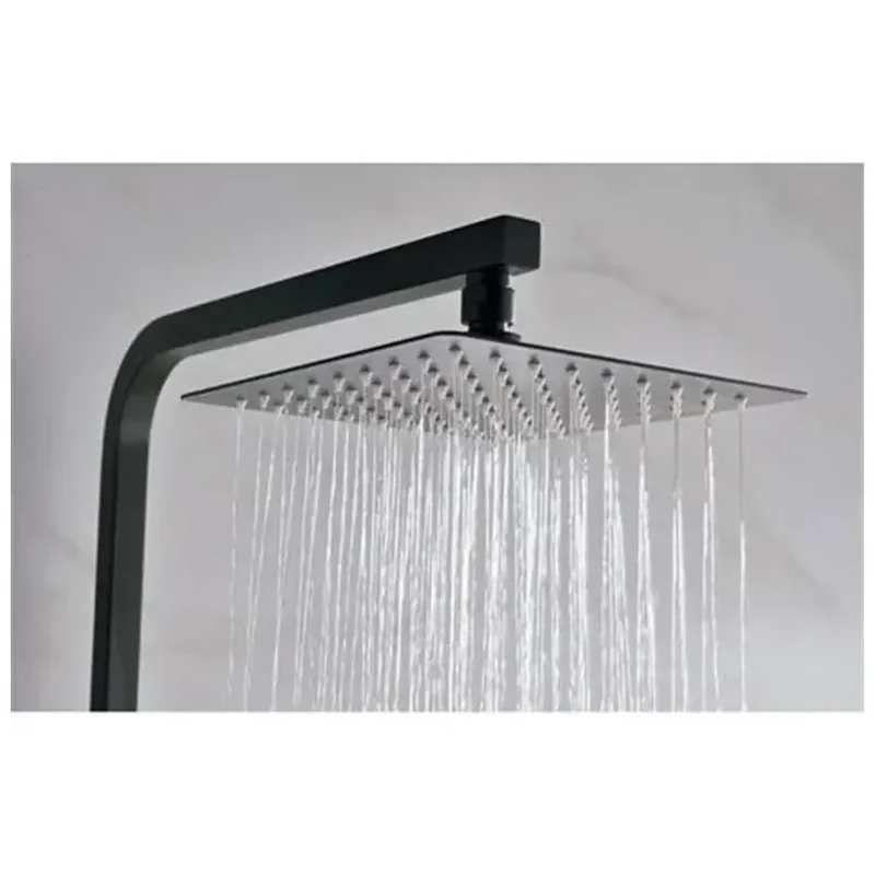 Columna termostática de ducha para pared con un diseño moderno de acabado negro mate Vigo de Imex