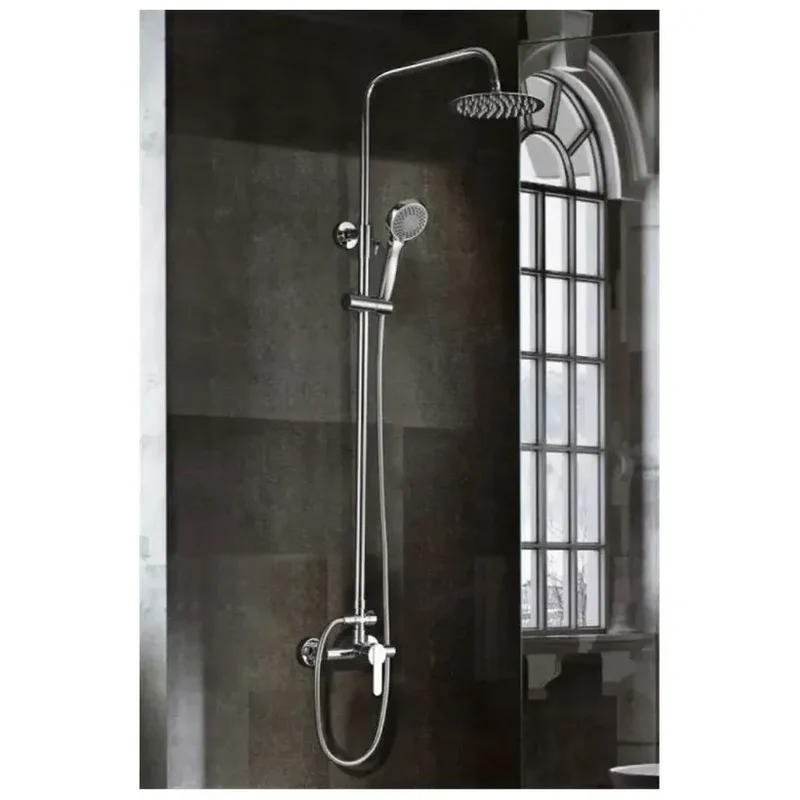 Columna de ducha extensible 95-137 cm de acero inoxidable con rociador redondo Roma de Imex