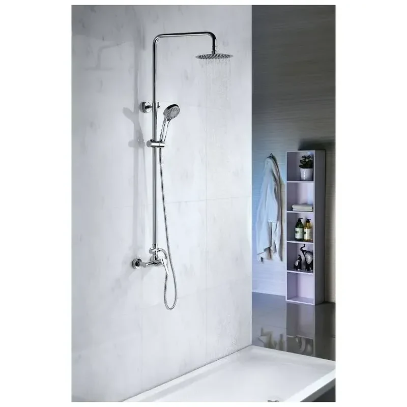 Columna de ducha extensible 95-137 cm de acero inoxidable con rociador redondo Roma de Imex