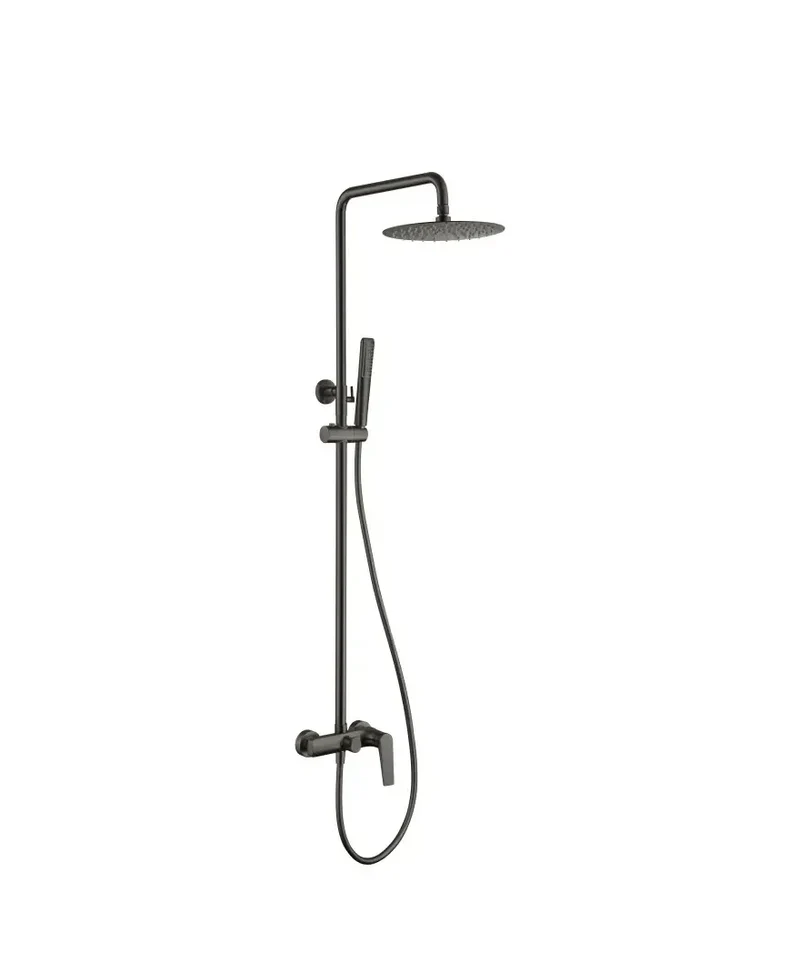 Barra de ducha monomando extensible hecha de acero inoxidable con acabado negro metalizado Delos Imex
