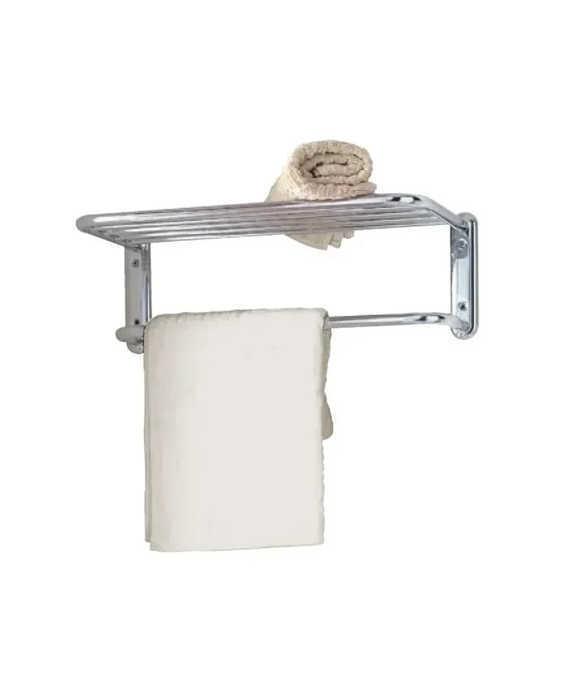 Toallero de pared moderno en metal con acabado cromado CR451 de Aquore