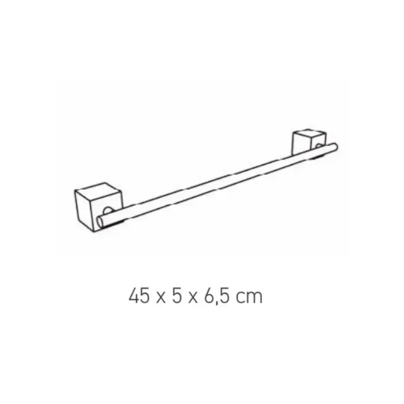 Toallero de barra de acero satinado moderno de 45 cm CURVE de Aquore