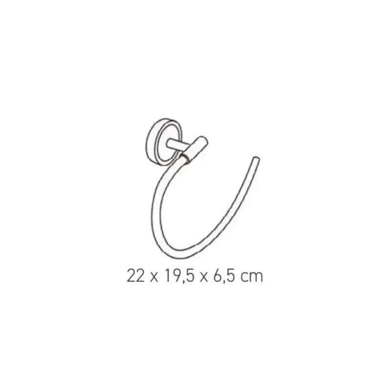 Toallero de anilla semi abierta de acero cromado diseño circular BRIGHT de Aquore