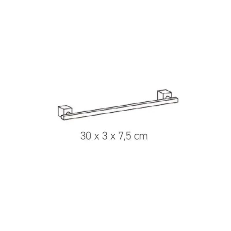 Toallero de barra latón cromado adosado a pared 30 cm King de Aquore