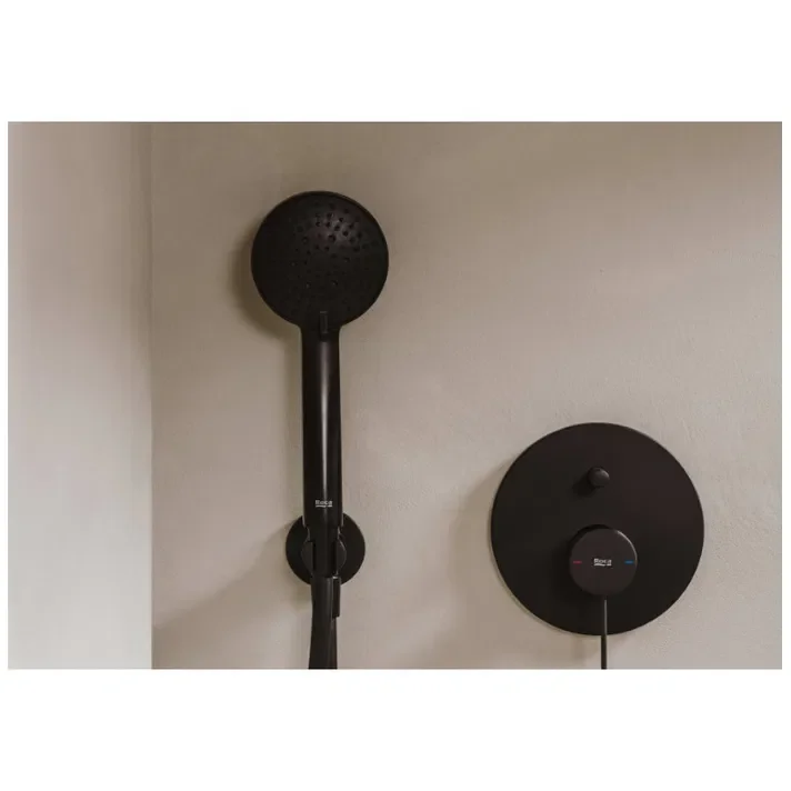 Roca Ona A5A0B9ENB0 – Mezclador Empotrable Baño-Ducha, Ø16 cm, Negro Mate