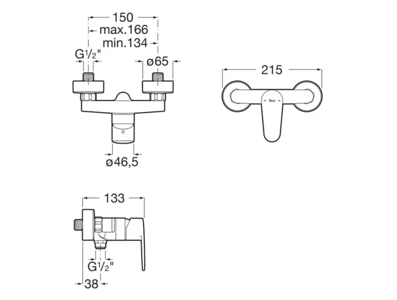 Roca Targa Victoria Plus A5A204FC00 – Grifo de Bañera con Ducha de Mano y Flexible, Cromo