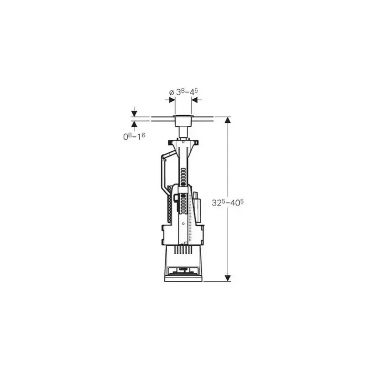 Geberit 240 válvula de descarga de doble volumen para cisterna cerámica con altura ajustable 136915211 Geberit