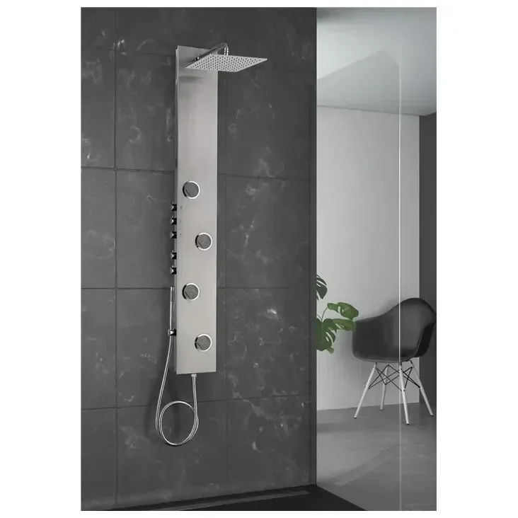Columna de ducha con grifería bimando de 3 vías y flexo de acero inoxidable Suderland GME