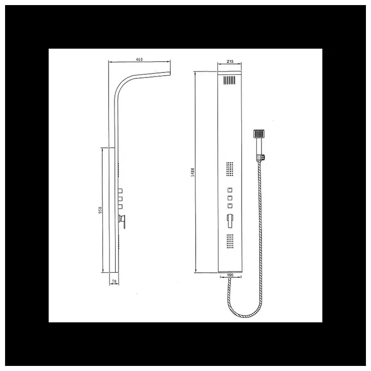 Columna de ducha con TRES funciones fabricada con cuerpo de acero inoxidable Gocta GME