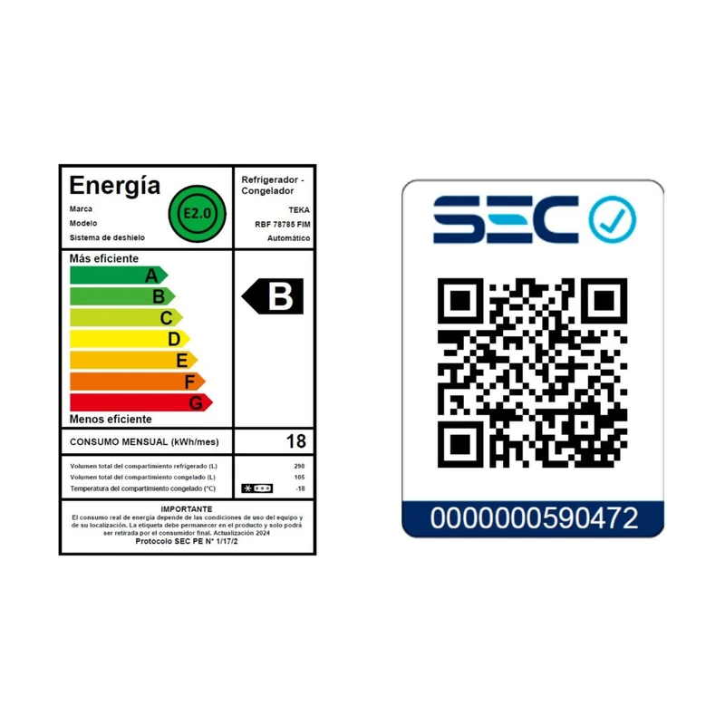 Refrigerador Combi Integrable 403 L Total No Frost RBF 78785 FIM Teka